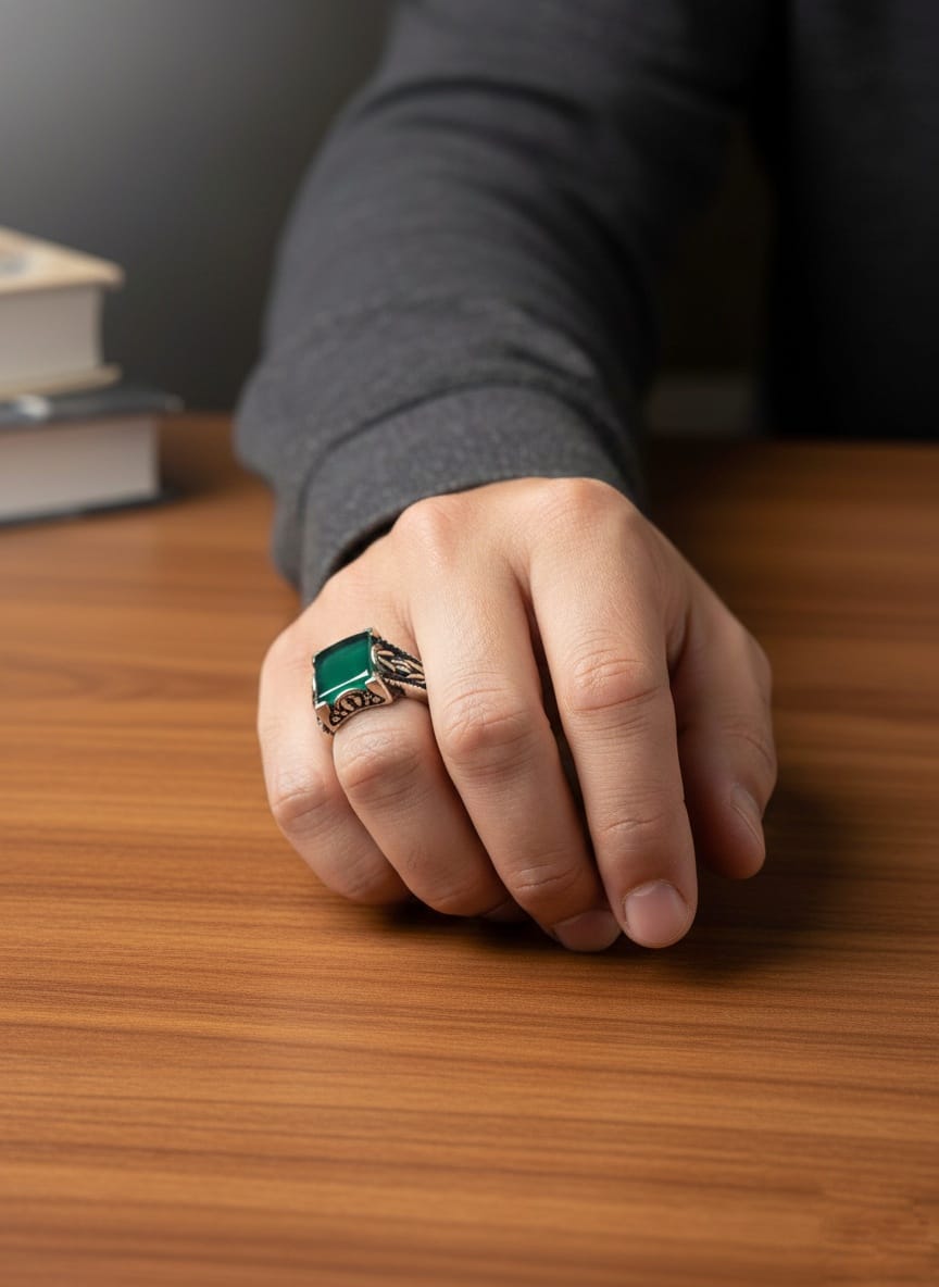 King's Emerald Silver Ring King's Emerald Silver Ring