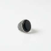The Black Onyx Sentinel Silver Ring