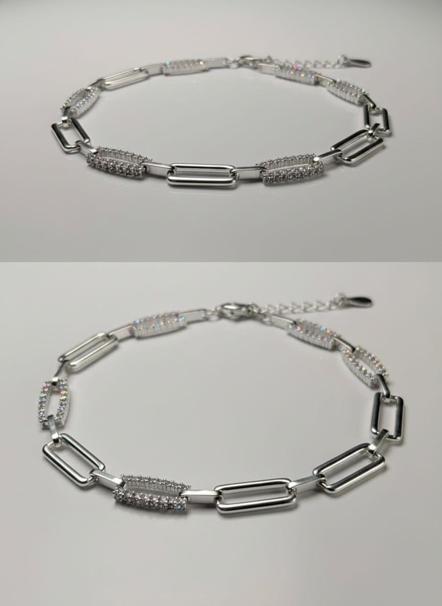 Elegant Sterling Silver Cubic Zirconia Link Bracelet for Women Elegant Sterling Silver Cubic Zirconia Link Bracelet for Women