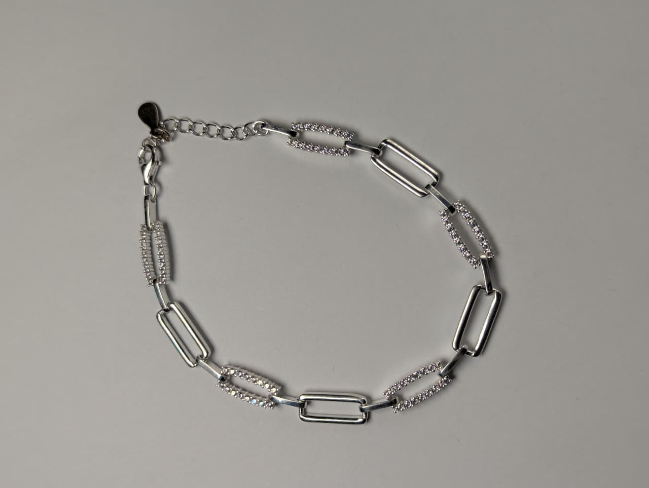 Elegant Sterling Silver Cubic Zirconia Link Bracelet for Women Elegant Sterling Silver Cubic Zirconia Link Bracelet for Women