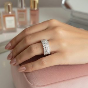 Luxurious Pave Baguette Band Ring