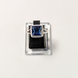 The Royal Sapphire Square Halo Ring