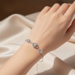 925 Silver Triple Stone Bracelet for Women