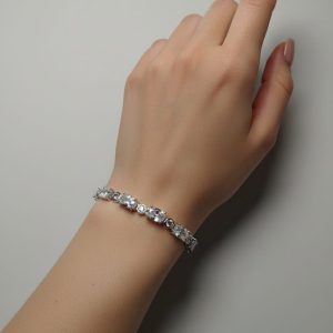 Elegant 925 Silver Cubic Zirconia Ladies Bracelet