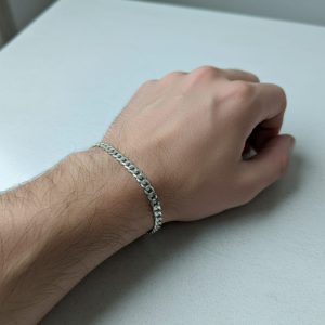 Zarqash Classic Cuban 925 Silver Men’s Bracelet