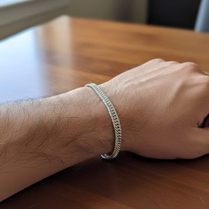 Zarqash Elite Flat Cuban 925 Silver Men’s Bracelet