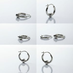 925 Sterling Silver Ball Hoop Earrings for Women