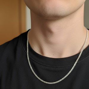 Men’s 925 Sterling Silver Curb Chain Necklace